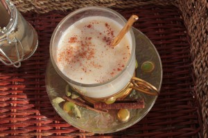 Hot spiced almond milk