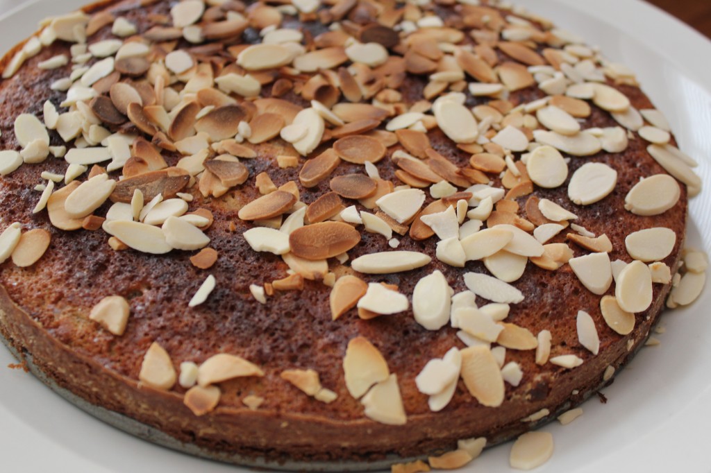 banana choco almond GF cake