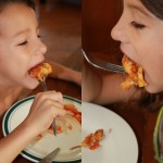 my kids eating their beignets