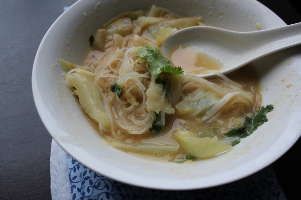 cabbage mung bean and peanut  miso soup