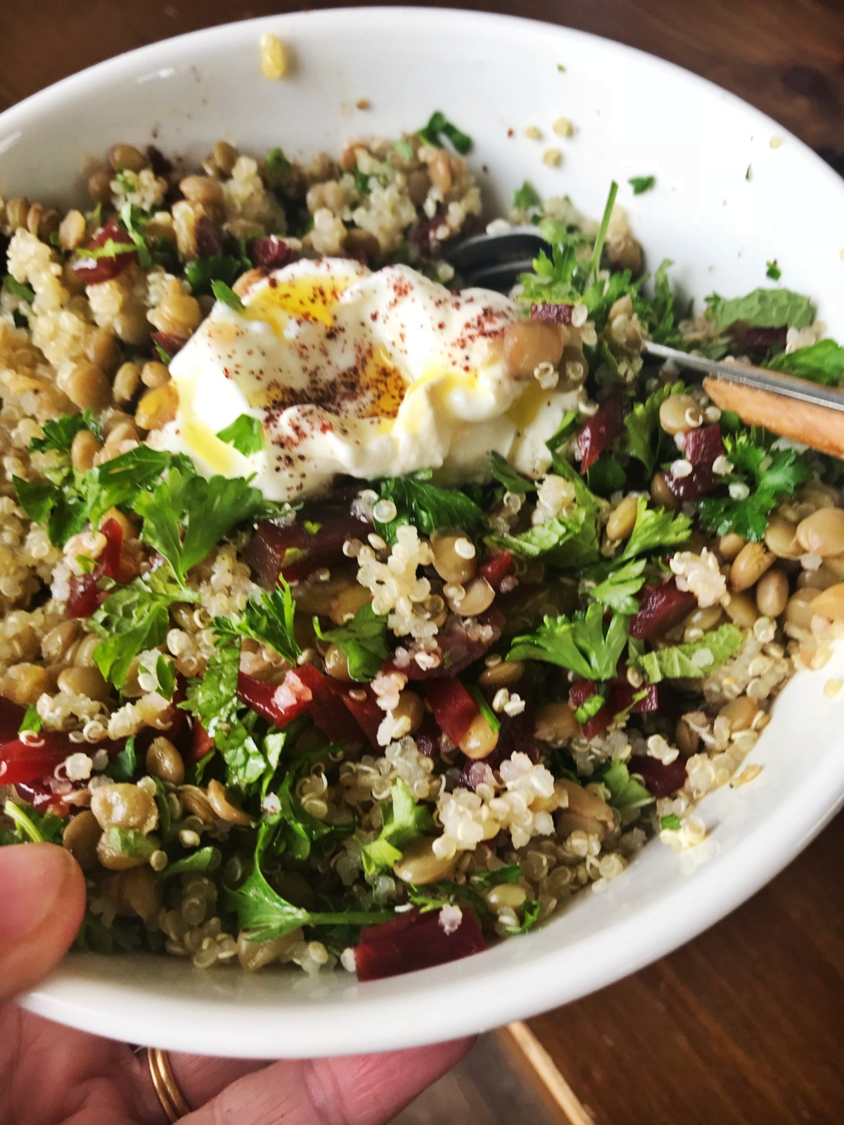 Quinoa lentils tabbouleh bowl ( super easy and fast)- new easy to make